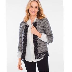 Chico’s Lace Tweed Cardigan